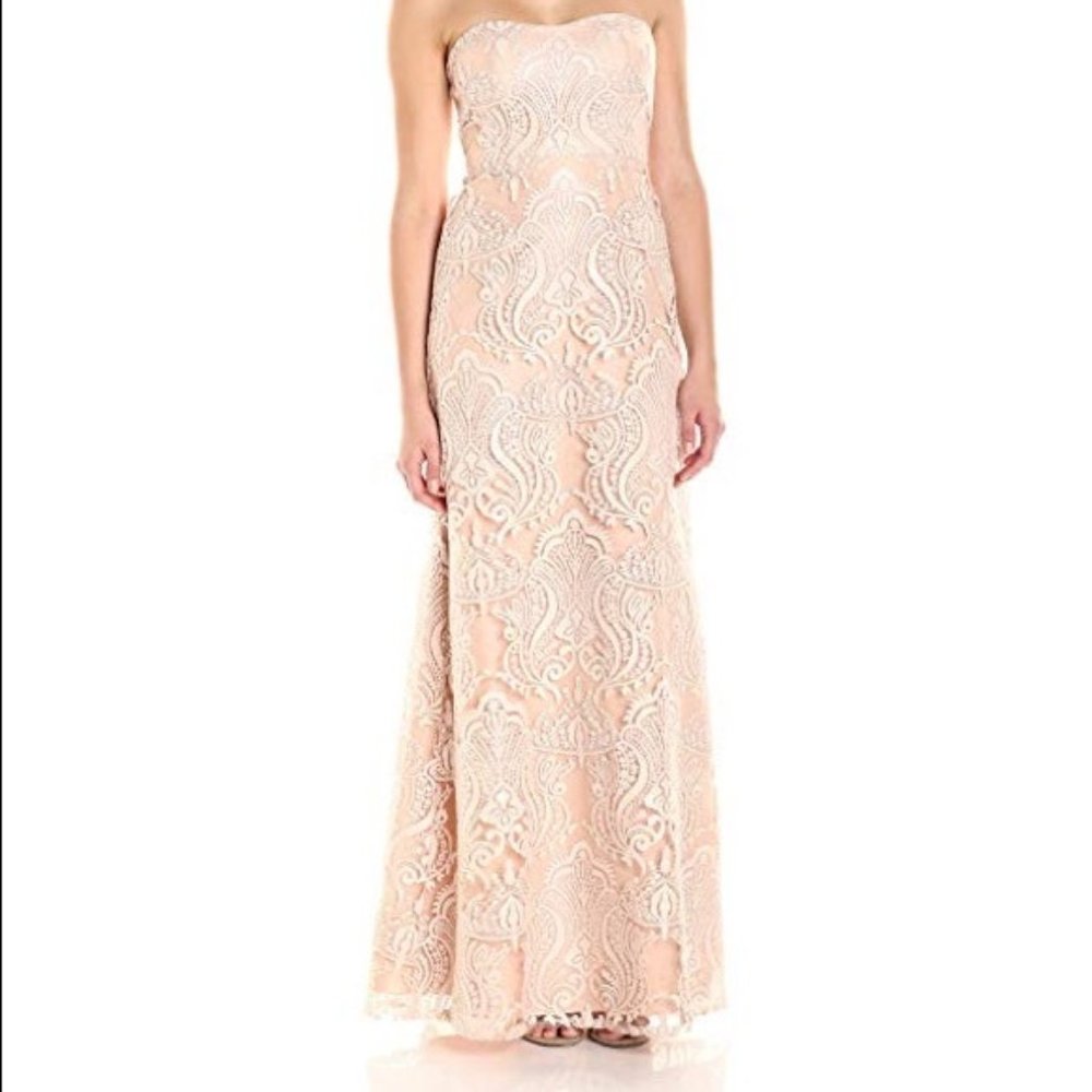 Jenny Yoo  Sadie Sequin Lace Strapless Gown